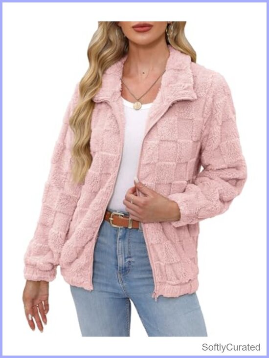 Jackets & Blazers - Women's Fleece Full Zip Soft Warm Fall Winter Bed Jacket
